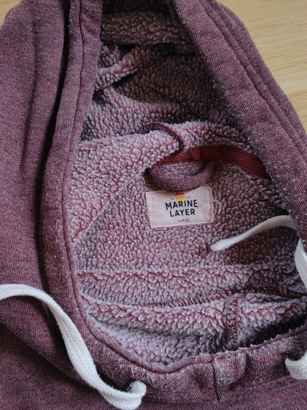 Marine Layer burgundy cowl neck hoodie Large